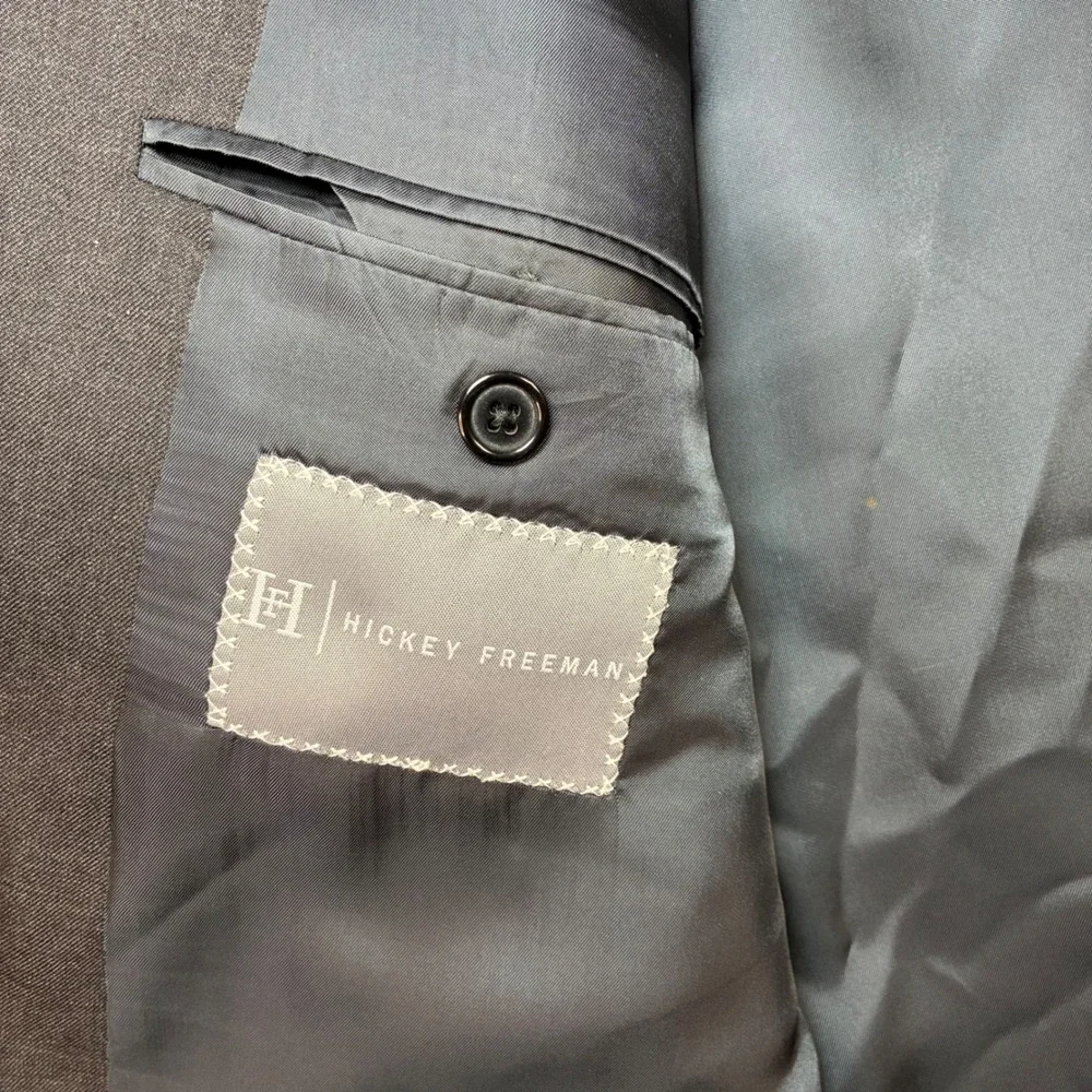 Hickey Freeman Loro Piana Blazer Men 48 Long Black Super 130s Wool Suit Jacket